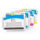 Compatible Epson C13T07154010 / C13T07154012 / T0715 jeu d'enregistrement d'encre (chaque 1 x BK,C,M,Y) 4 pcs.